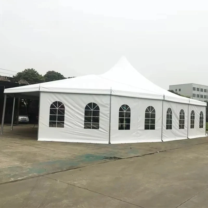 Elegant and ple spir White aluminum frame PVC tarp Polyethylene Outdoor wedding party tent