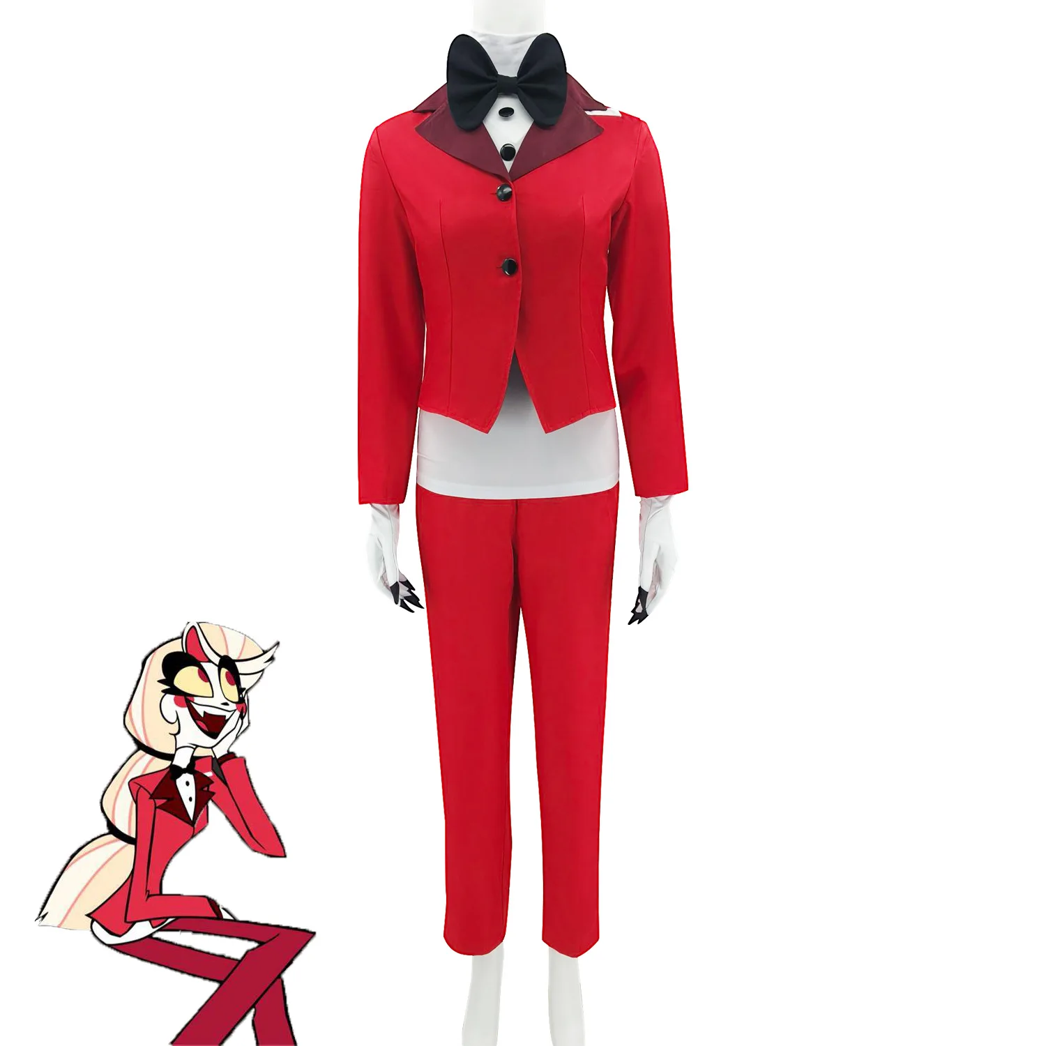 Costume de Cosplay de l'Animé Charlie MorFight Star pour Femme, Costumes Rouges Personnalisés, Vêtements d'Halloween