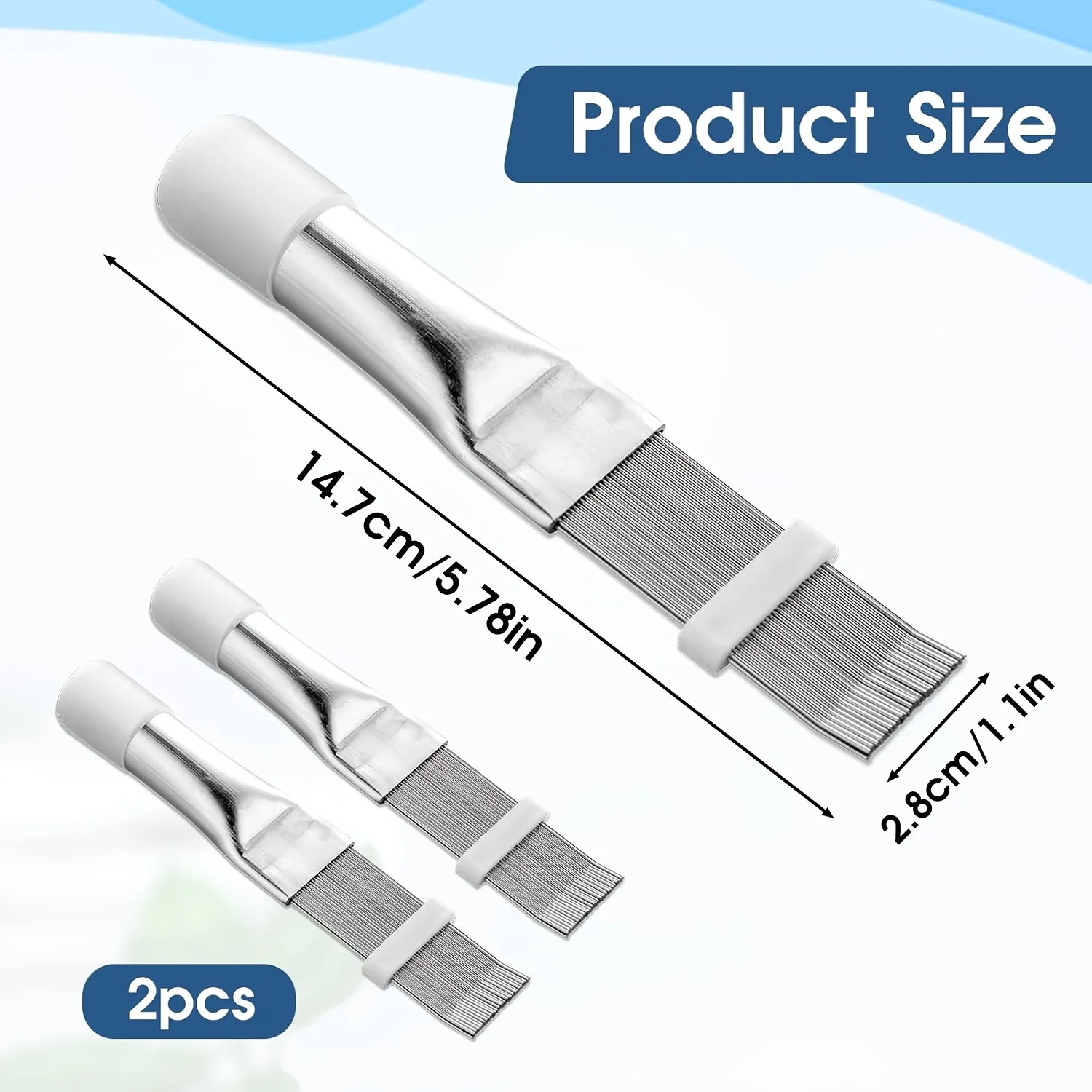 2 Pack AC Fin Comb Straightener And Condenser Brush Multifunctional Cleaning Tool For Air Conditioner Fridge