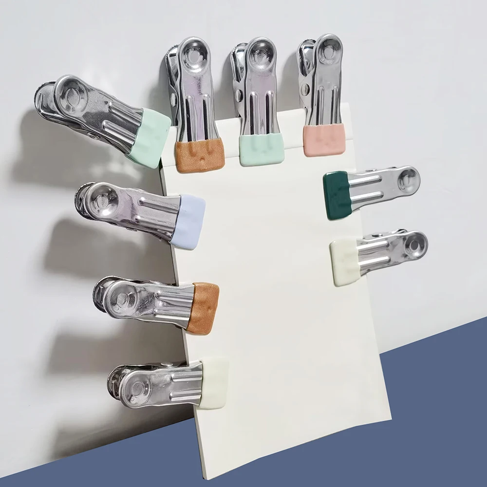 10 Pcs Traceless clip Badge clip Office folder Hanging rack item fixing clip Stationery clip