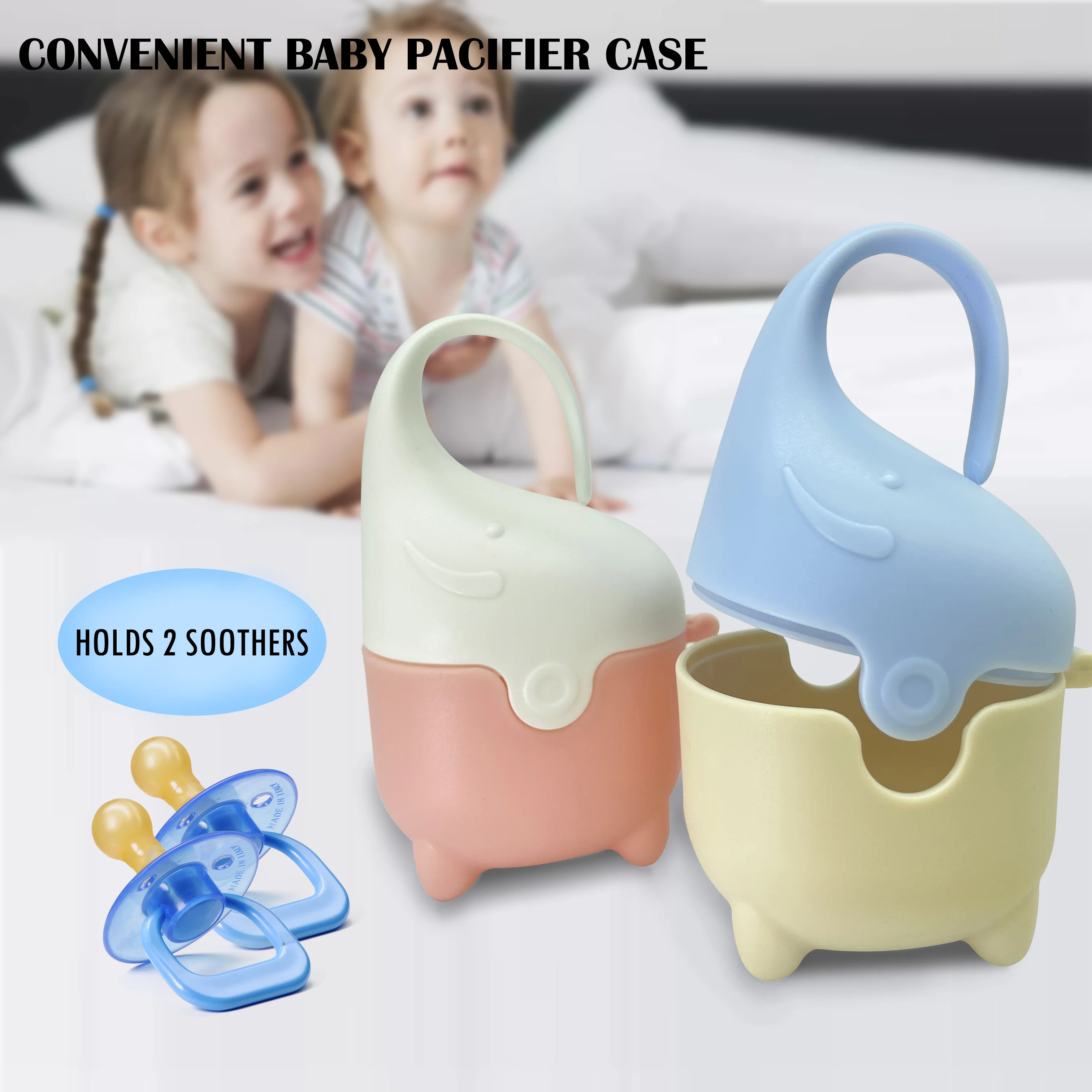 New Elephant Design Dustproof Pacifier Holder PP Baby Nipple Container