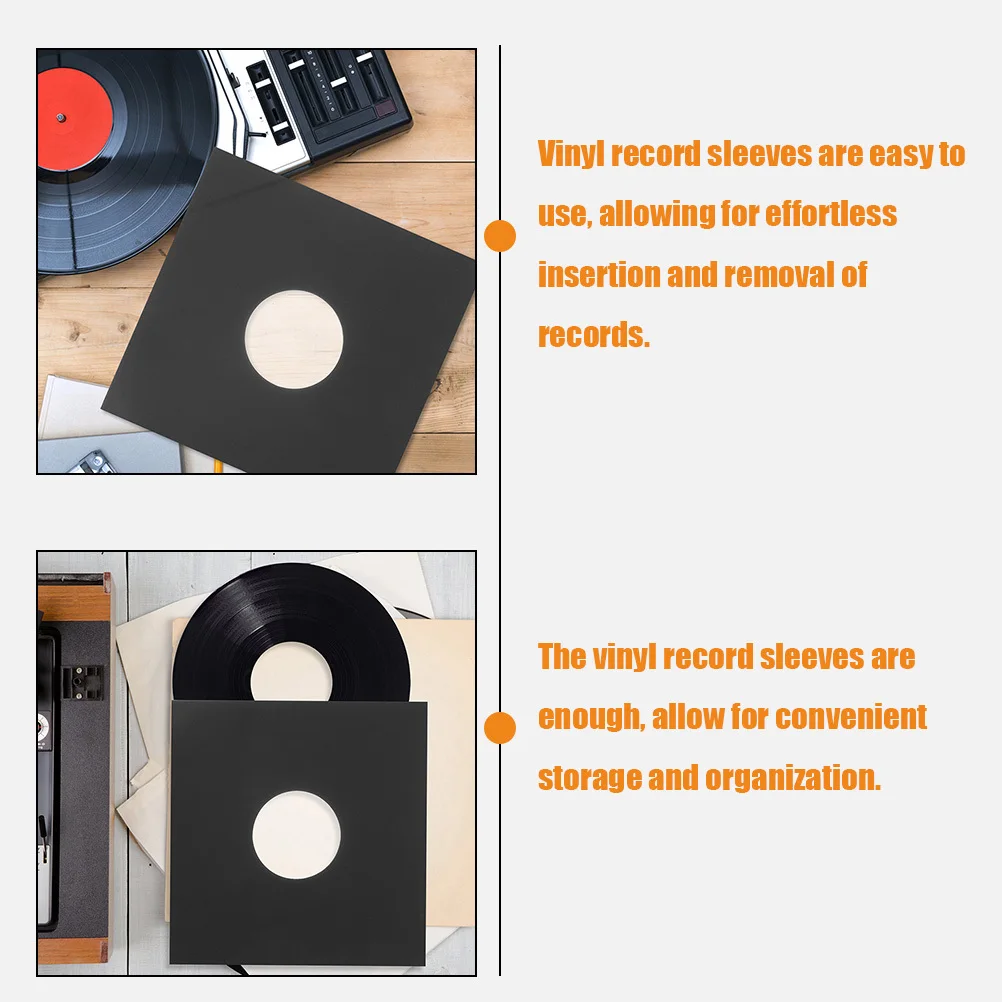

12 шт., рукава для виниловых пластинок, крафт-бумага, материал Po, 12 вставок для удаления пластинок, хранение альбомов для хранения виниловых пластинок
