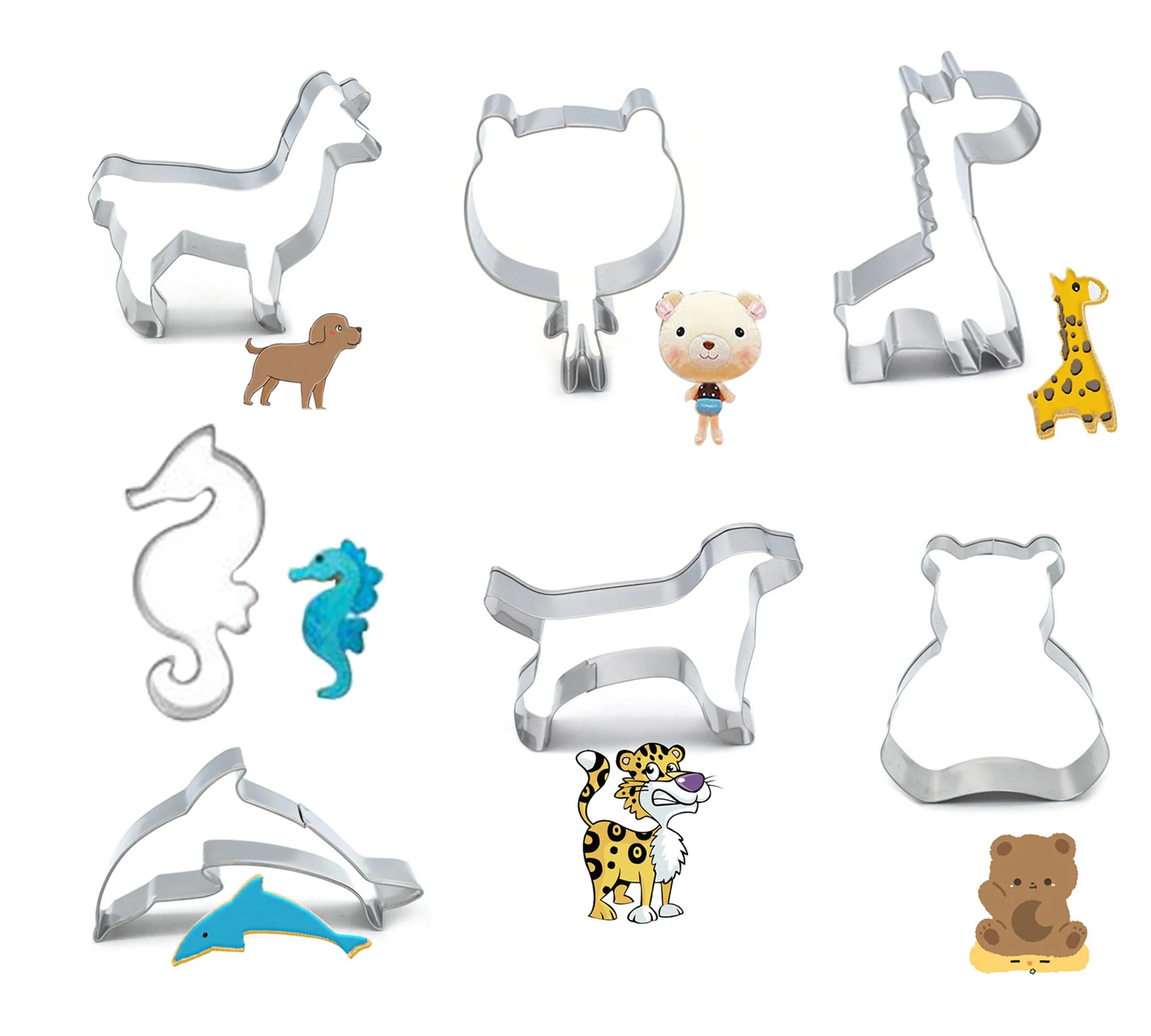 

Stainless Steel Construction Cookie Cutter Set Various Animal Baking Models Kids Construction Themed Party 7PCS