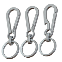 1PC Titanium Alloy Keychain Tiranium Buckle Key Ring Car Accessor Waist Hanging Chain Ring Buckles Opener EDC Outdoor Tool