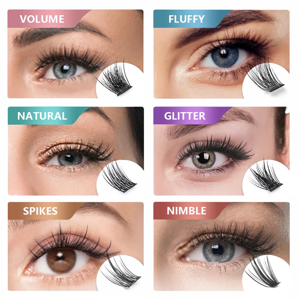 YUANZHIJIE Professional Individual Clusters Lashes Handmade Beam Eyelash estensione ciglia a coda di rondine naturale segmentata fai da te