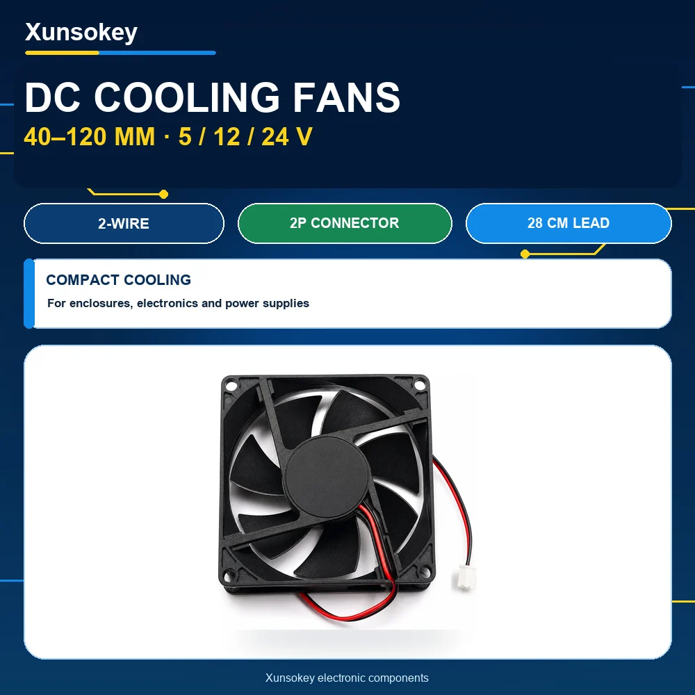 12V Silent Cooling Fan 4010 5010, for Computer CPU, Laptop, Graphics Card, Chassis Power Supply, Electric Vehicle Battery
