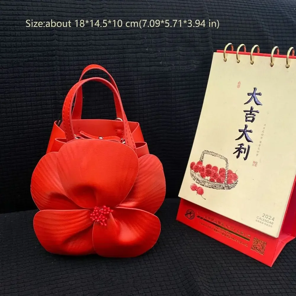Innovative Chinese-Style Floral Bucket Bag Flower Drawstring Mini Tote Bag French Luxury Designer Handbags Women view 5