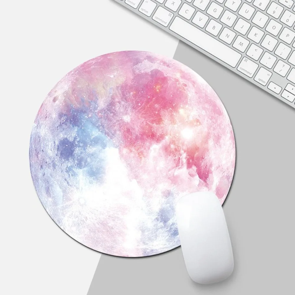 Fashion Moon Phase Planet  Retro Mouse Pad Round Computer Mouse Pad Gaming Mouse Pad for Pc Laptop Desk Macbook