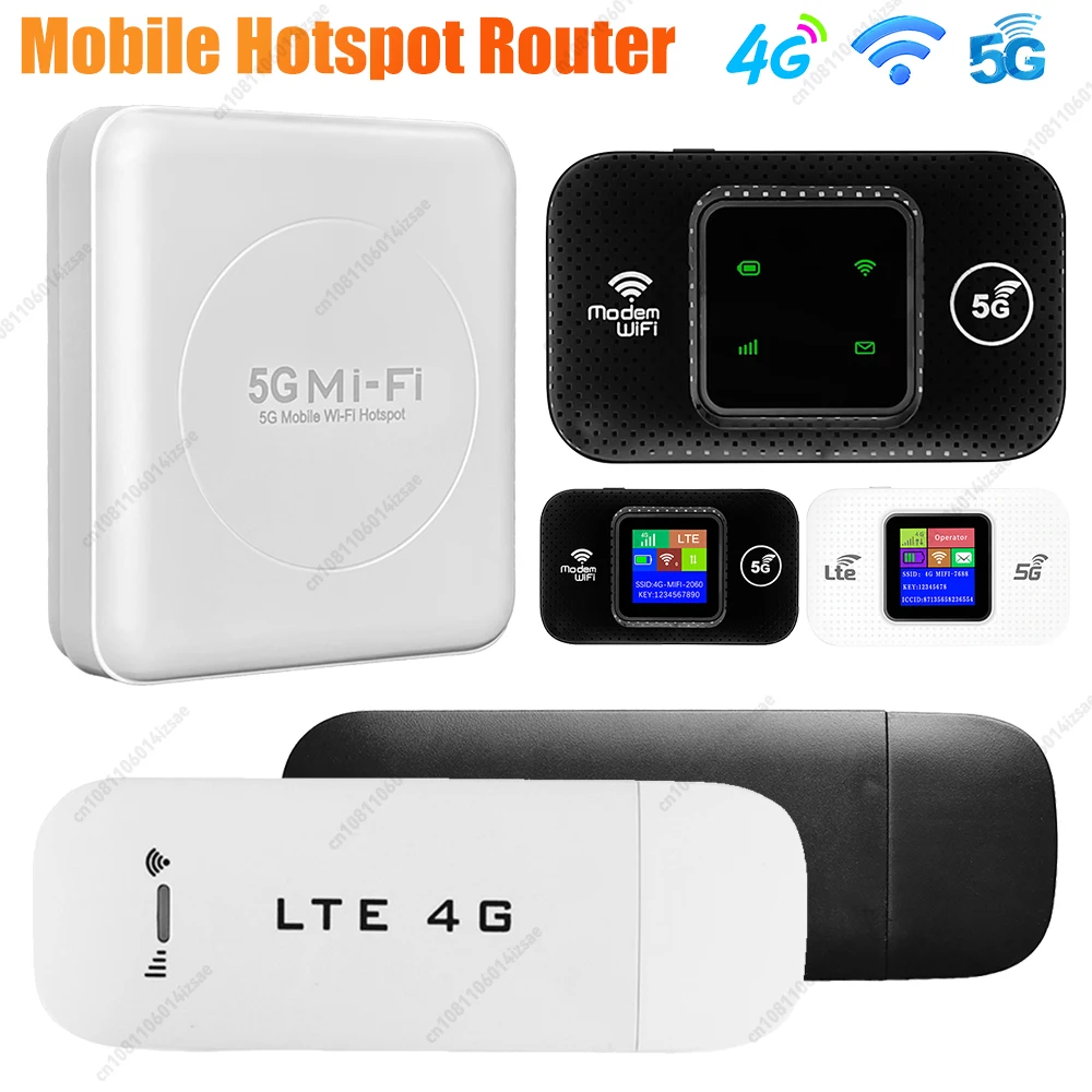 4G 5G WiFi 6 Mobile Hotspot Router Support 10 Users with SIM Card Slot Wireless Router Portable WiFi Hotspot for Home Travel