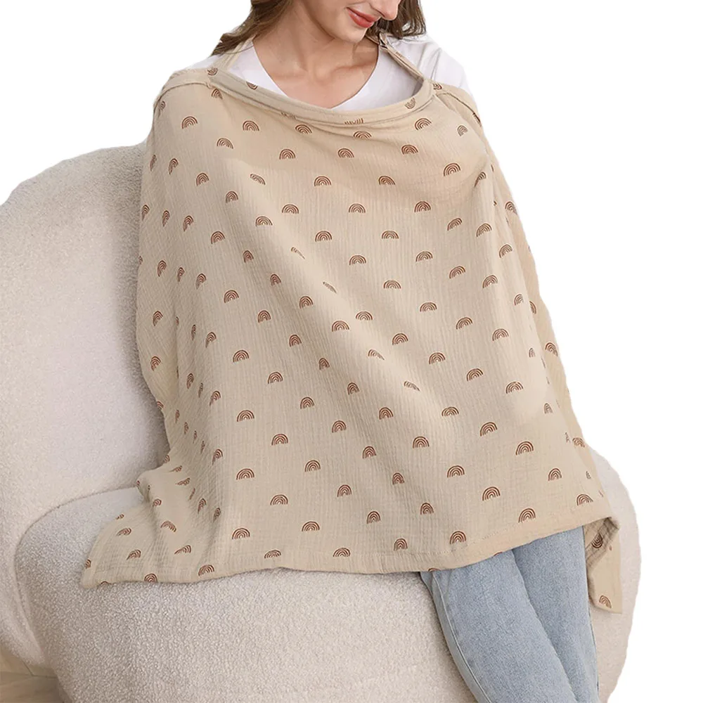 Muslin Nursing Cover Up for Breastfeeding Moms with Rigid Hoop, 100% Cotton, Lightweight & Breathable Breastfeeding Cover
