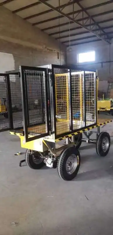 Electric Trolley Cart Platform Cart Flatbed Truck With Cage