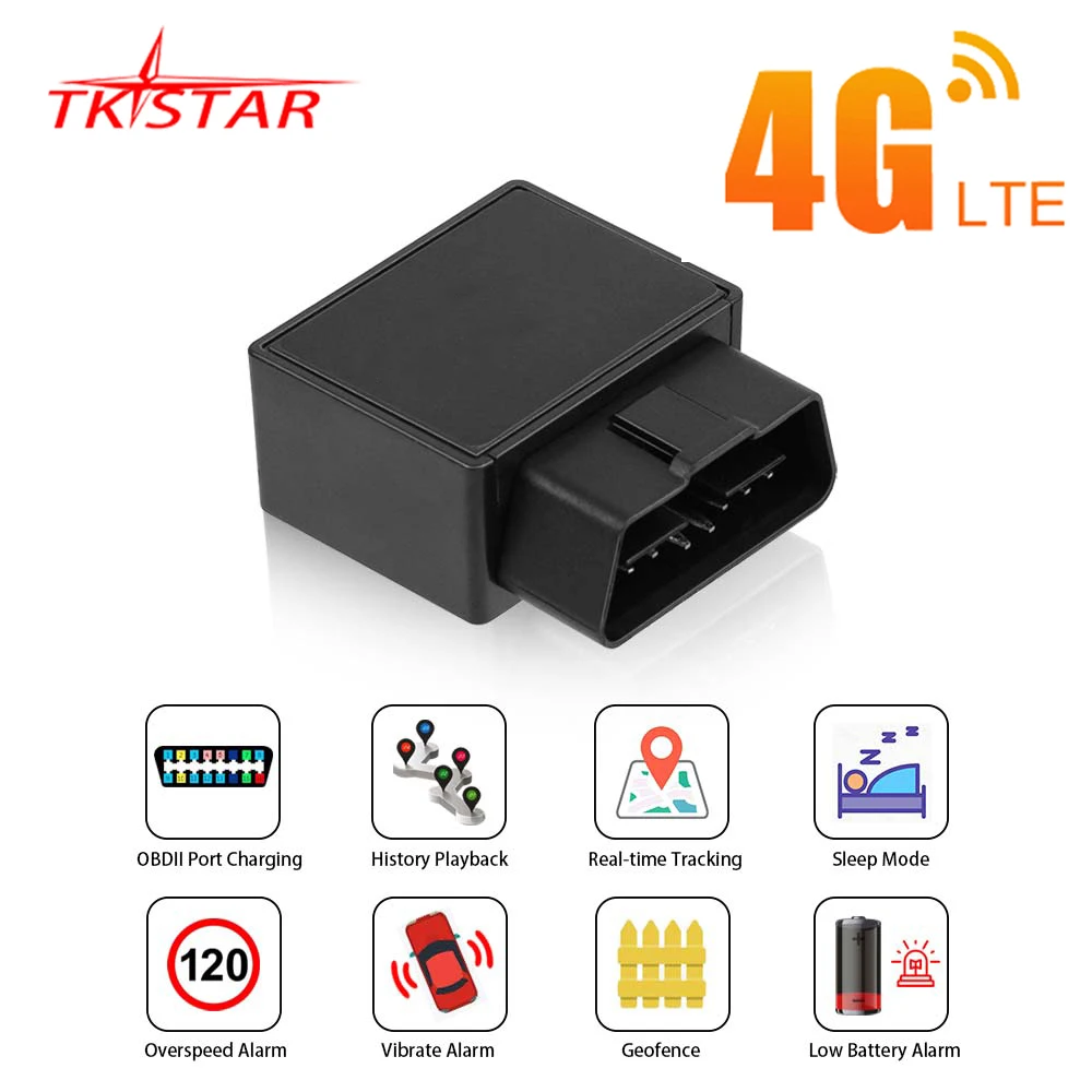 4G TKSTAR GPS Tracker Car OBDII 16PIN OBD TKSTAR 4G MIni GPS Tracker GSM OBD2 4G Tracking Device GPS Locator OBDII Free APP