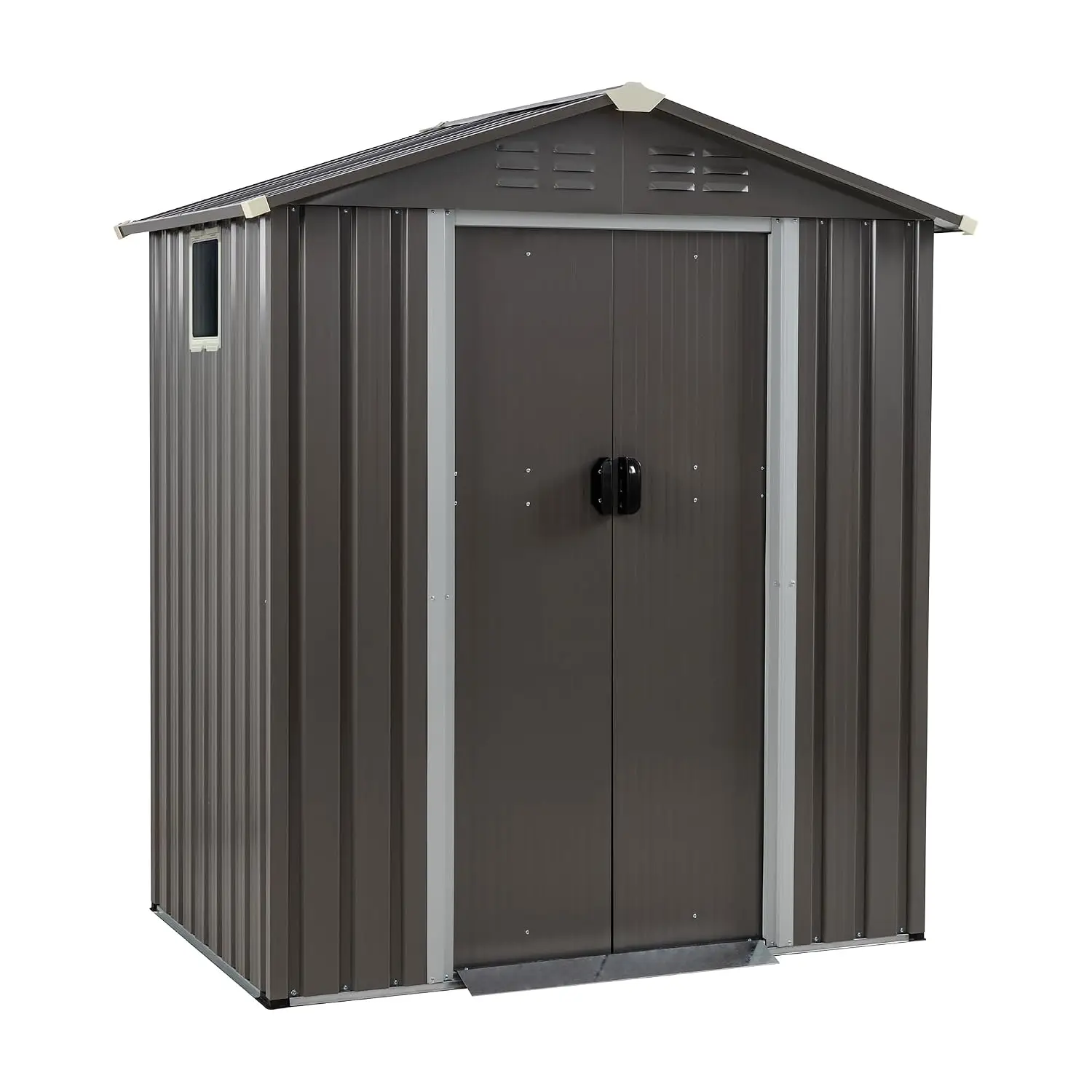 Metal Garden Shed 5x3FT Waterproof with Window & Lockable Door Weather Resistant Steel Storage for Patio Lawn, Customized