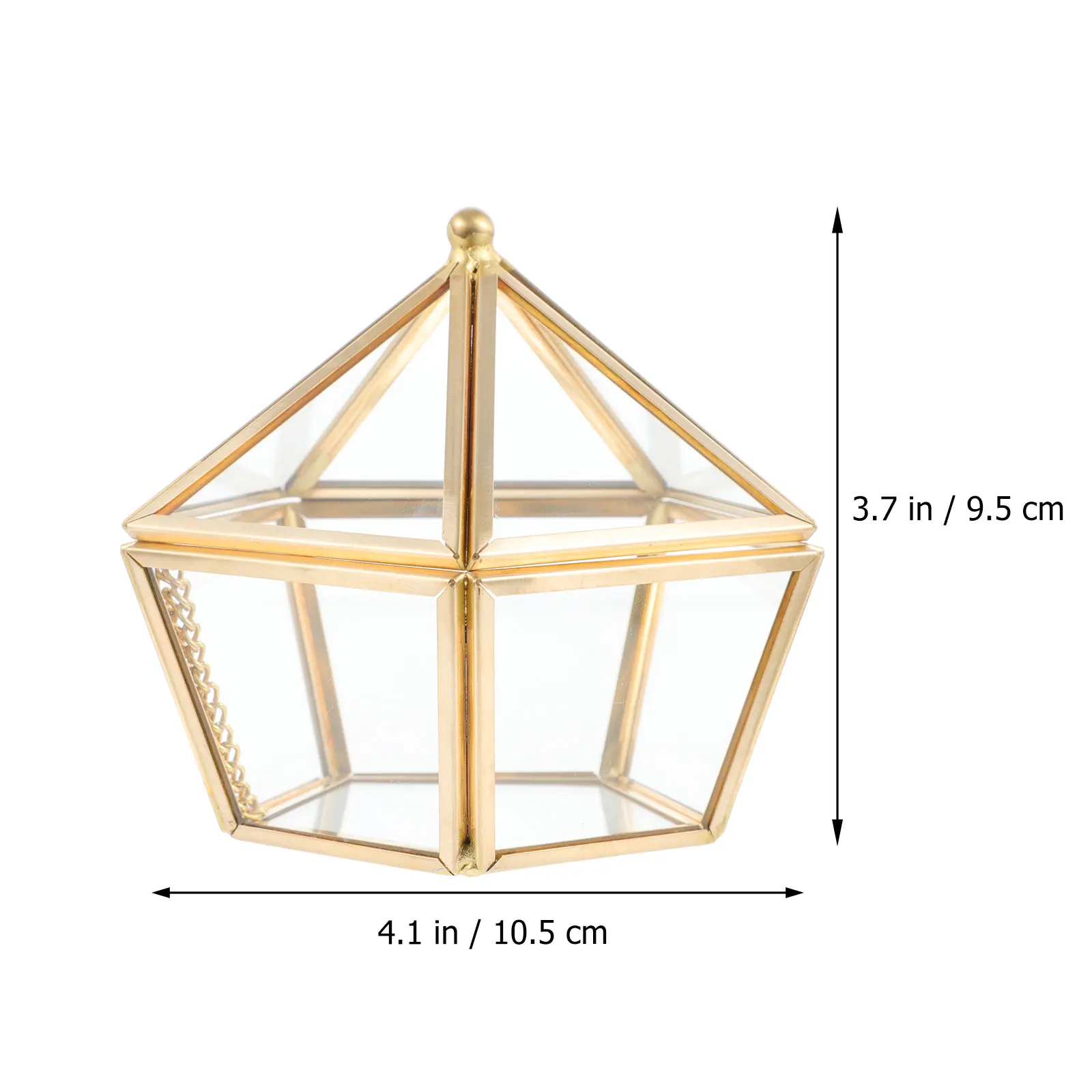 1pc Vintage Metal Glass Jewelry Box DIY Wedding Ring Container Jewelry Case