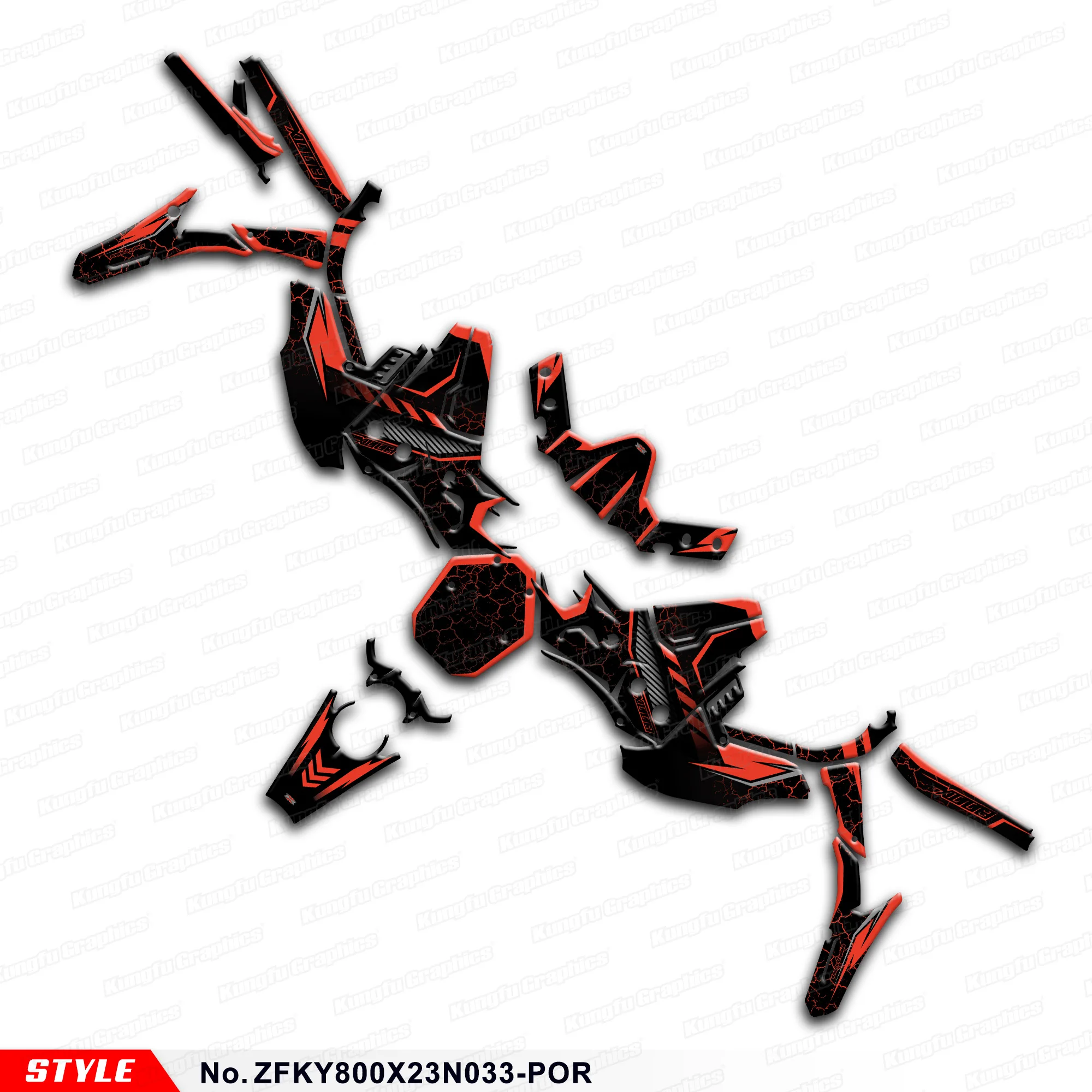 

Набор графических наклеек JY RACING для KOVE 800X PRO/800X Rally/800X Travel/Touring Edition, ZFKY800X23N033-POR