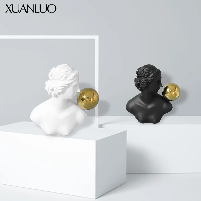 Nordic-style figurative sculpture ornaments Living room, hallway, study decor Minimalist resin ornaments