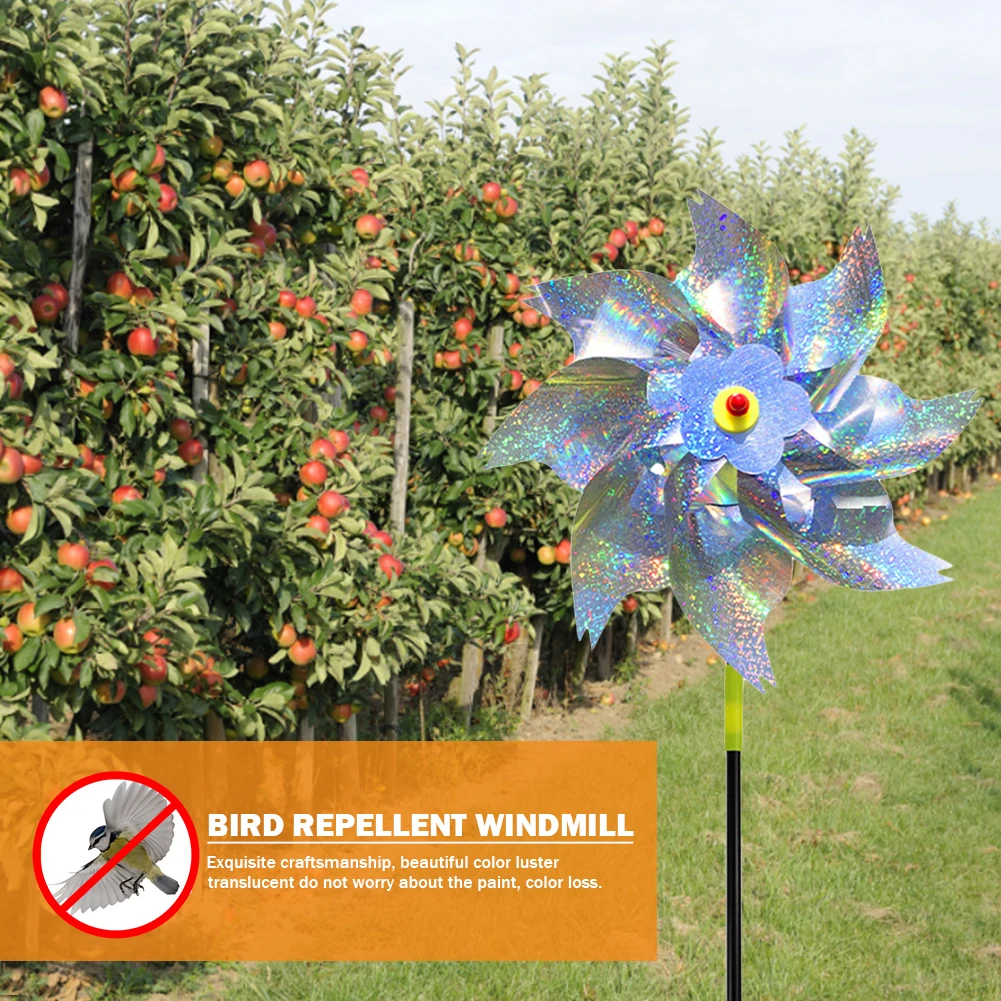 1-10PCS Windmill Bird Repellent Bird Deterrent Device Decoration Children Kids  for Outdoor Garden Lawn Yard Easy to Install