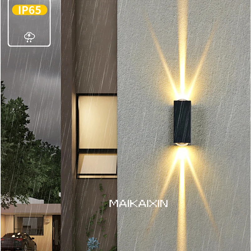 Decorate Line Beam LED Wall Lamps Aluminum COB Outdoor Light 6W 12W Waterproof IP65 Up and Down Porch Sconces AC110 220V