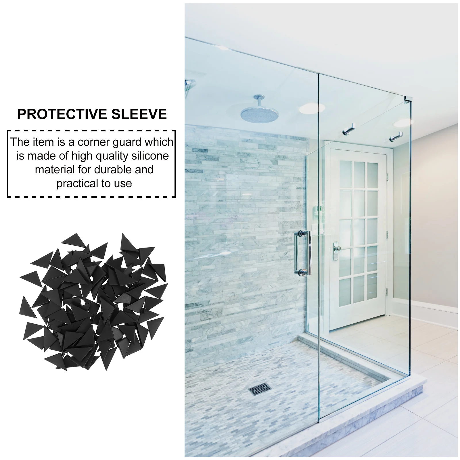 100 قطعة من واقيات الزوايا البلاستيكية السوداء للأثاث، مصد حافة الطاولة لخزانة أجهزة الحائط، حماية الطفل #6