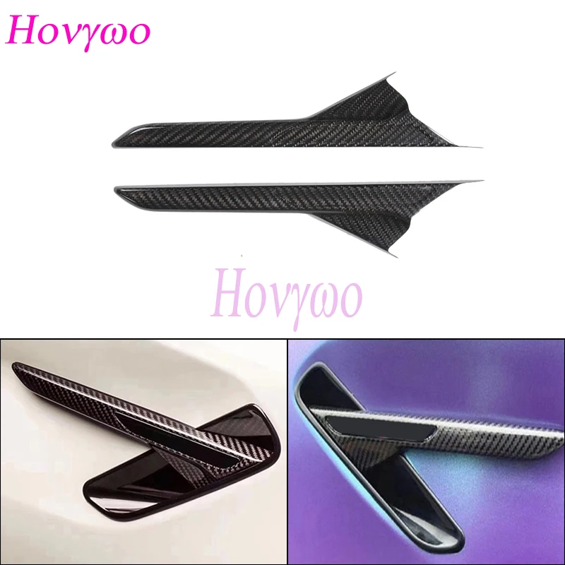 Real Carbon Fiber Car Front Fender Side Air Vent Cover Trim Add on style for BMW 5 Series G30 G38 F90 M5 2018-2023