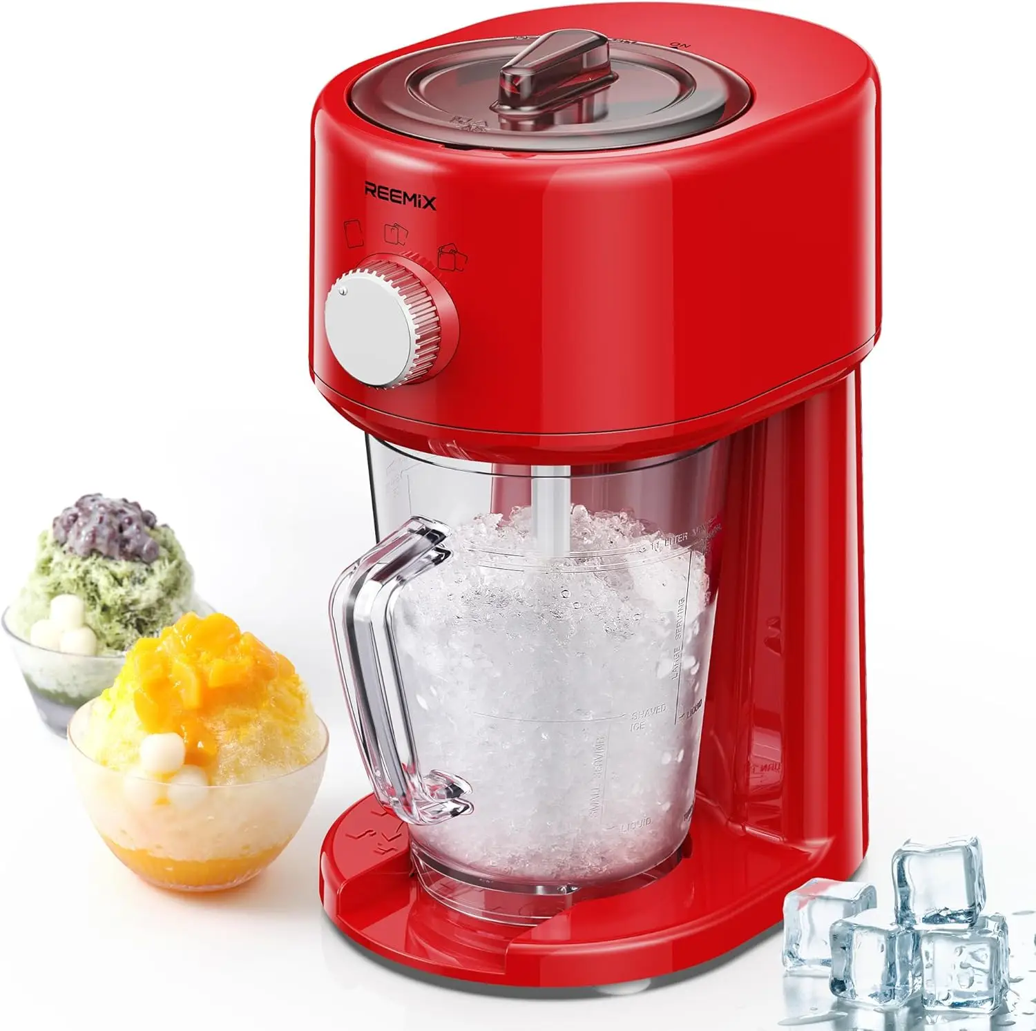 Shaved Ice Machine, Electric Ice Shaver and Snow Cone Machine with Large Capacity Storage, Portable Ice Crusher Ice Thic