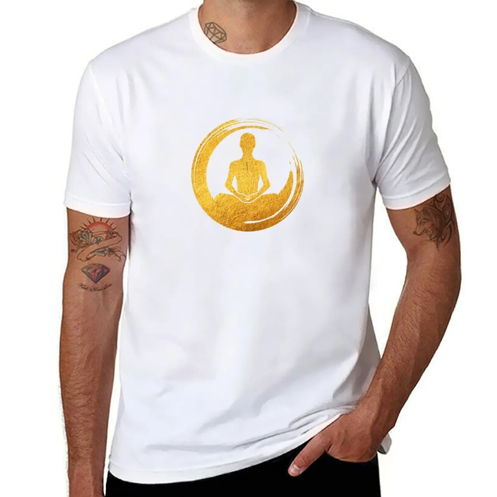 

Cosmos shirt Stroke t man Meditation Zen Namaste T-Shirt Meditation Universe Yoga Zen Golden Print luxury Pose Brush