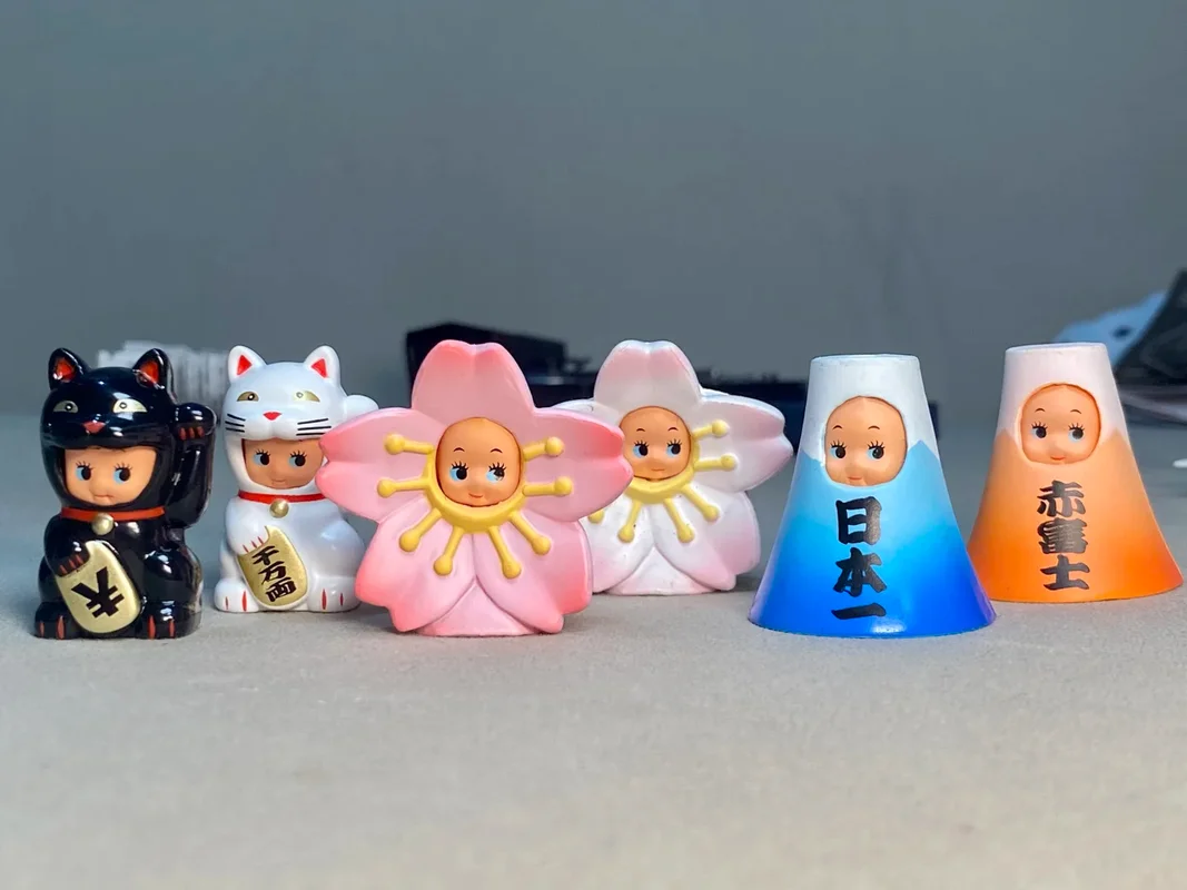 

Меняющаяся точка кукла чиби, слепая коробка, Lucky Cat Mount Fuji Cherry Blossom Kawaii, мини-фигурка, украшение для рабочего стола, праздничный подарок