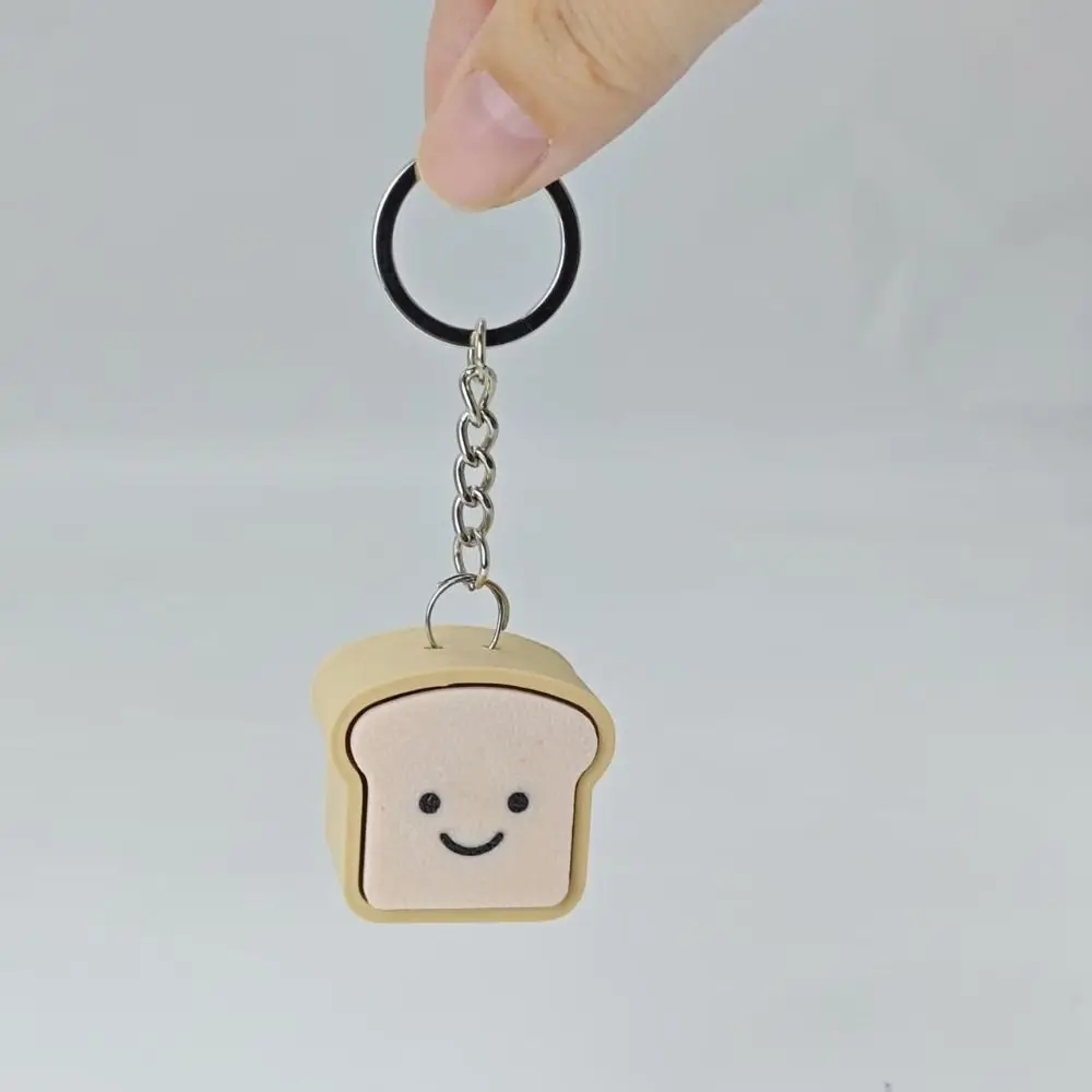 3D Printed Toast Keyboard Clicker Finger Press Bag Pendant Bread Fidget Keychain Sensory PLA Material Finger Clicker Adult