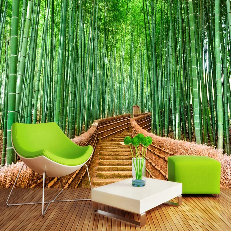 3D Wallpaper Chinese Style Green Bamboo Path Nature Scenery Photo Wall Murals Living Room Restaurant Backdrop Fresco Home Decor