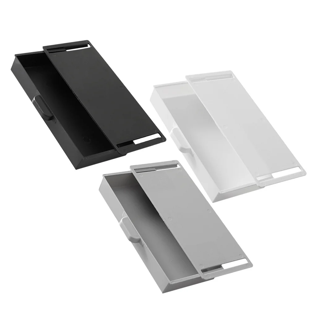 

3Pcs Under Desk Drawer Self-Adhesive Pencil Holder Minimalist Design for Office Kitchen Storage Stationary Organizer Box