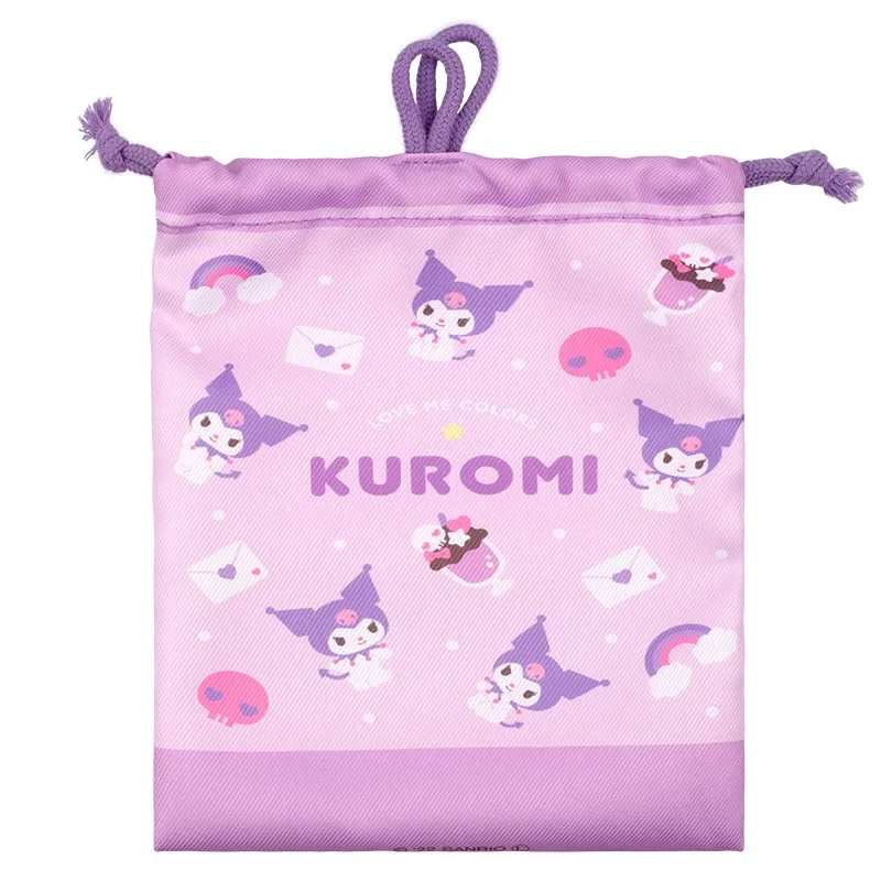 Sanrio Cinnamoroll Drawstring Bag Anime Storage Organize Bag Cartoon Women Tote Shopping Bag Travel Portable Sundry Clothing Bag