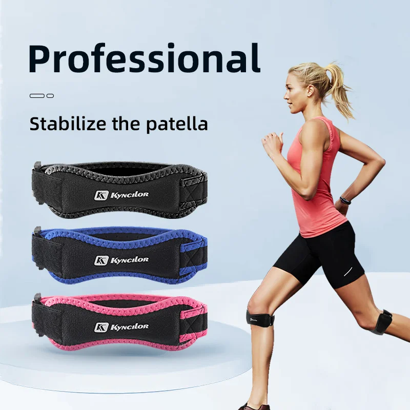 1PC Patella Kneecap Band Adjustable Silica Gel Knee Tendon Strap Protector Knee Pad Running Sports Cycling Gym Knee Support Pads