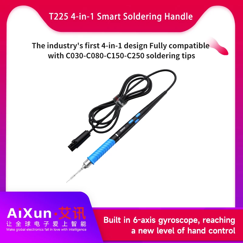 Aixun T225 Soldering Handle Intelligent 4-in-1 Soldering Handle 7 Core Plug Soldering Iron for T400 T413 Welding Station