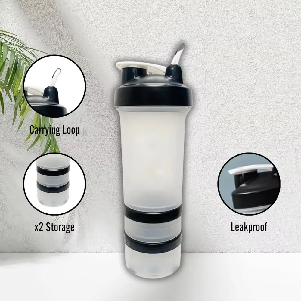 Sports Plastic Protein Shaker Cup 400ml Leak Proof Portable Design Multifunctional Fitness Drinkware Perfect for Gym Workout Use
