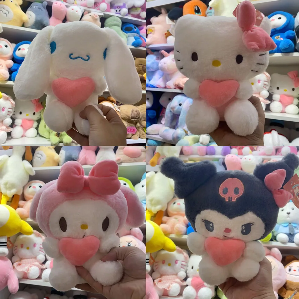 

Плюшевая игрушка-подушка Sanrio Hello Kitty Kuromi 22 см, мягкая игрушка для девочек, плюшевые игрушки-животные, кукла-подушка My Melody Cinnamoroll, подарки