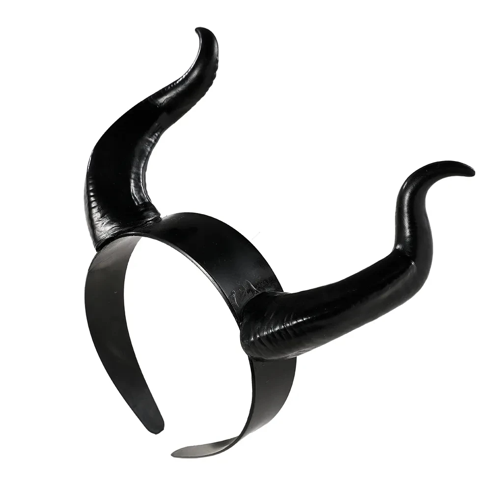 QQ Women Black Queen Demon Horns Headpiece Cosplay Animal Devil Headdress Party Costume Headband Carnival Purim Boys Girls Props