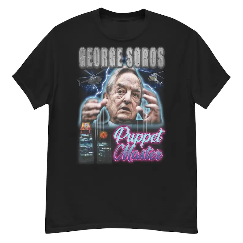 George Soros - Puppter Master - Conspiración - Camisa vintage - Camisa de rap, Vintage Bootleg Retro 90s Streetwear