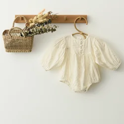 Spring Cotton Lace Infant Girl Bodysuit Long Sleeve Newborn Rompers Fashion Baby Girl Clothing for 0-2Years