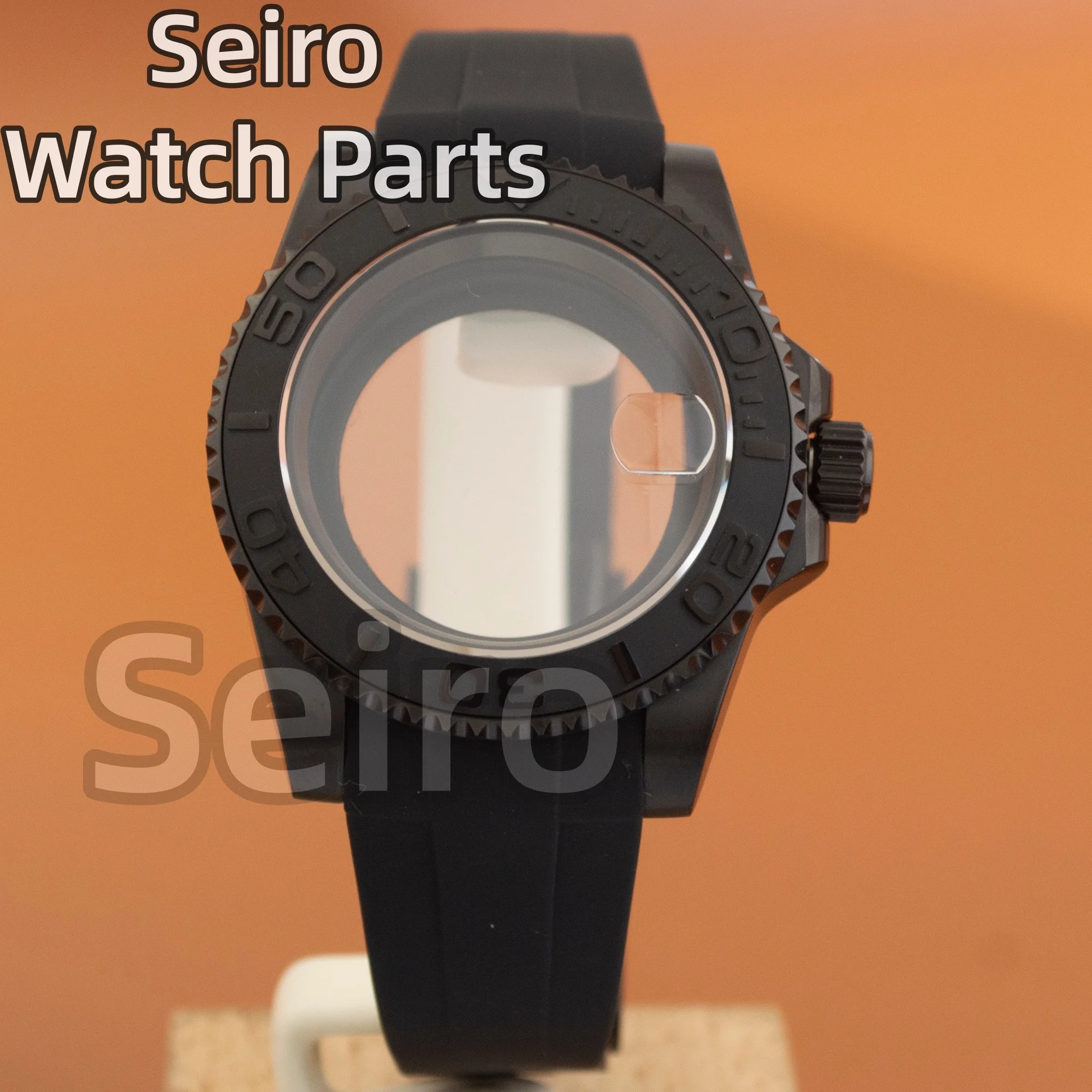 

Корпус для часов Yacht-master 40 мм с сапфировым стеклом, подходит для механизмов Seiko GMT NH34 NH36 NH38, водонепроницаемый, с резиновым ремешком.