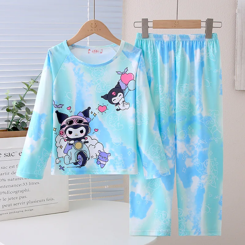 Sanrio cartoon anime Hello Kitty pajamas children,cute multi-color Hello Kitty long-sleeved princess comfortable loungewear suit