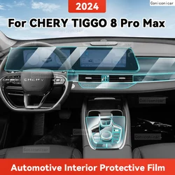 TPU For CHERY TIGGO 8 PRO Max 2024 Transparent Protective Film Car Interior Central Control Navigation Panel Auto Sticker