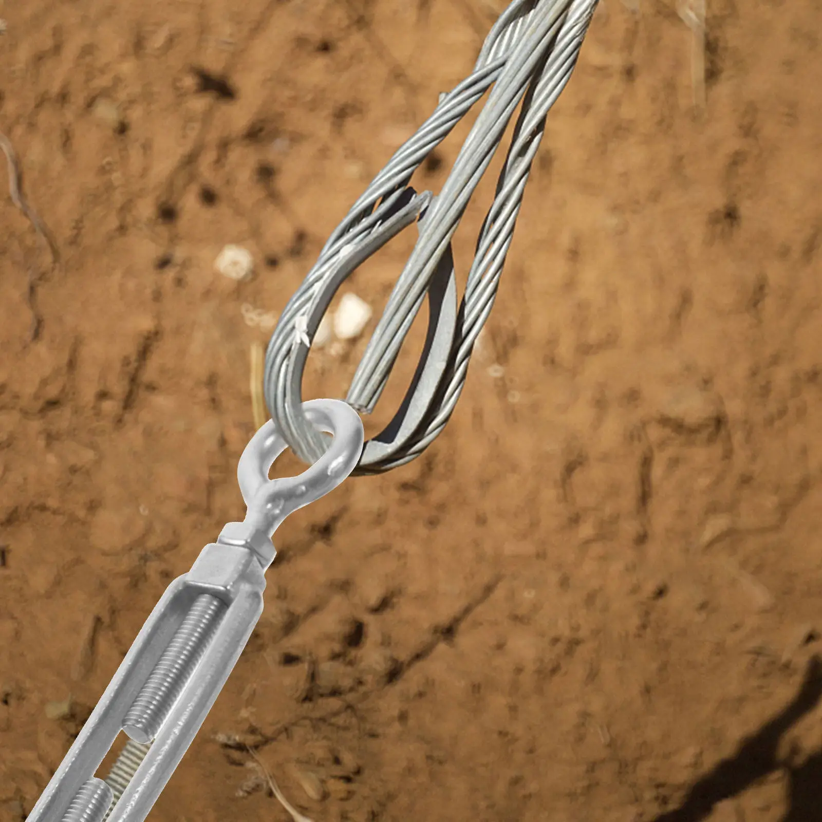 Eye and Eye Turnbuckle Stainless Steel Adjustable Tensioner for Wire Rope Steel Cable Tensioning Corrosion Resistant Glossy Rope