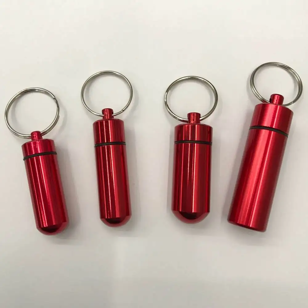 Mini Waterproof Pill Case For Stman Aluminum Keychain Container Durable Metal Capsule Holder For Travel Outdoor Survival