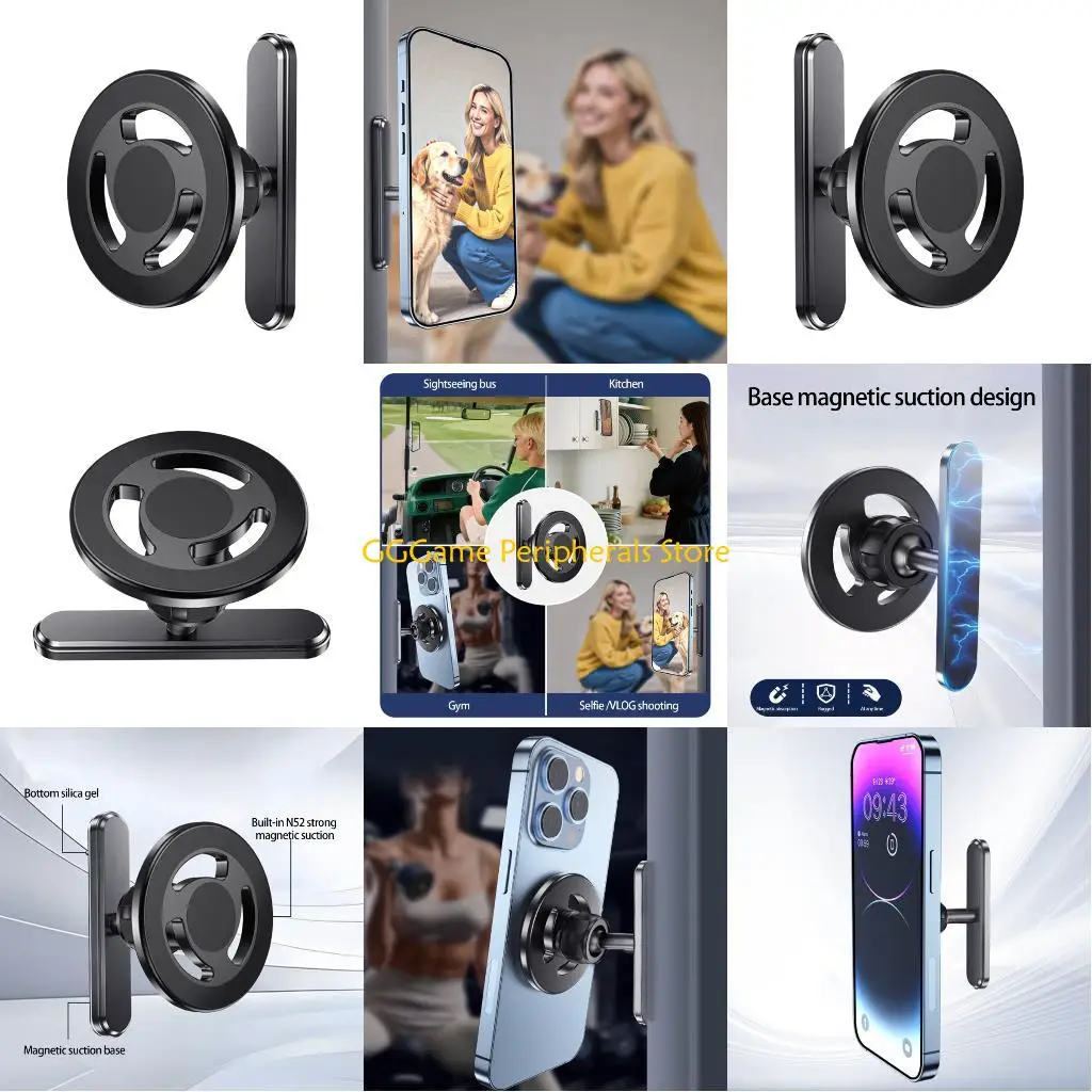 

U55B Universal Metal Phone Mount Strong Base Adjustable for 4 to 6.7 Inch