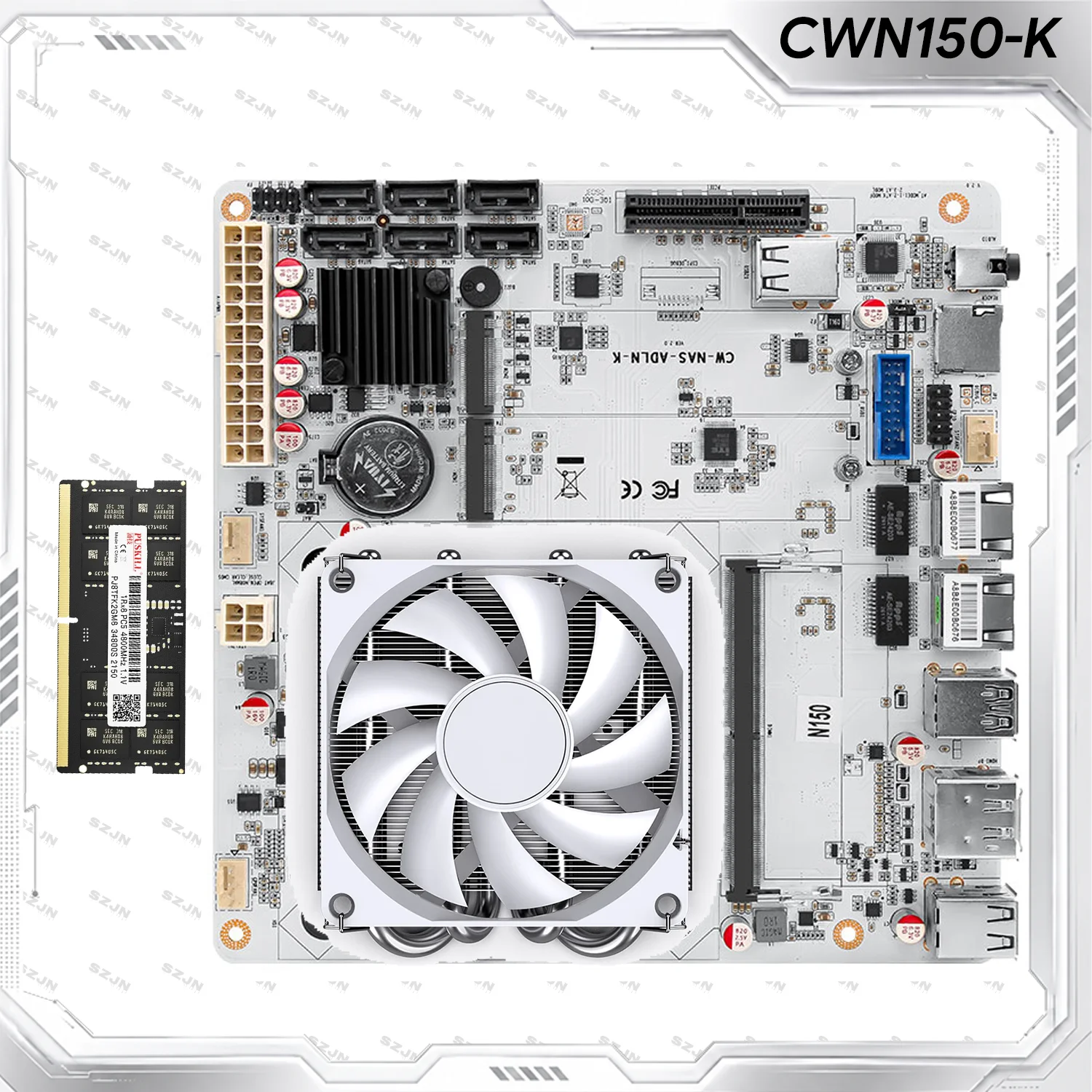CWN150-K Mini ITX Motherboard DDR5 MAX 48GB Dual Intel i226-V 2.5G LAN 6 SATA 2x M.2 NVMe PCIe x4 For NAS Router