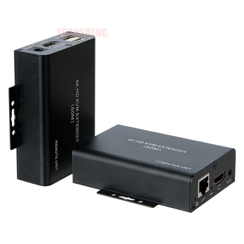 

60M 4K 30HZ KVM-удлинитель для HDMI через RJ45 CAT5e CAT6 Ethernet Сетевой кабель Аудио-видео двойной передатчик и приемник