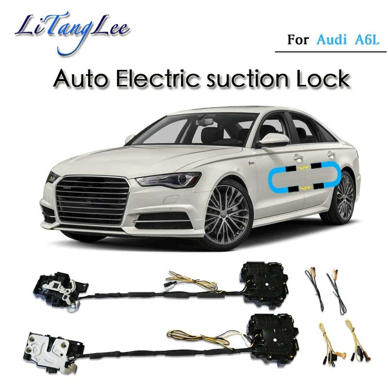 For Audi A6L 2014~2018 Car Soft Close Door Latch Pass Lock Actuator Auto Electric Absorption Suction Silence Closer