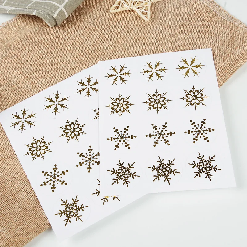 3.8cm transparent sticker CHRISTMAS Stickers Scrapbook Seal Label Stickers DIY Party Stationery Stickers Snowflake Stickers