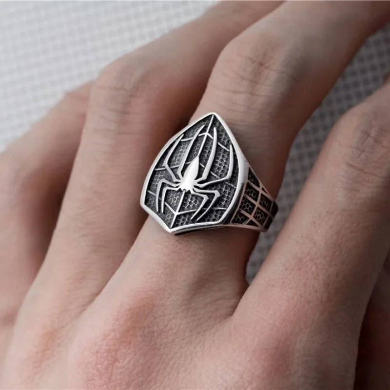 Trendy Spider Bug Open Adjustable Ring Men\'s Street Hip Hop Fashion Cool Jewelry Boy Gift
