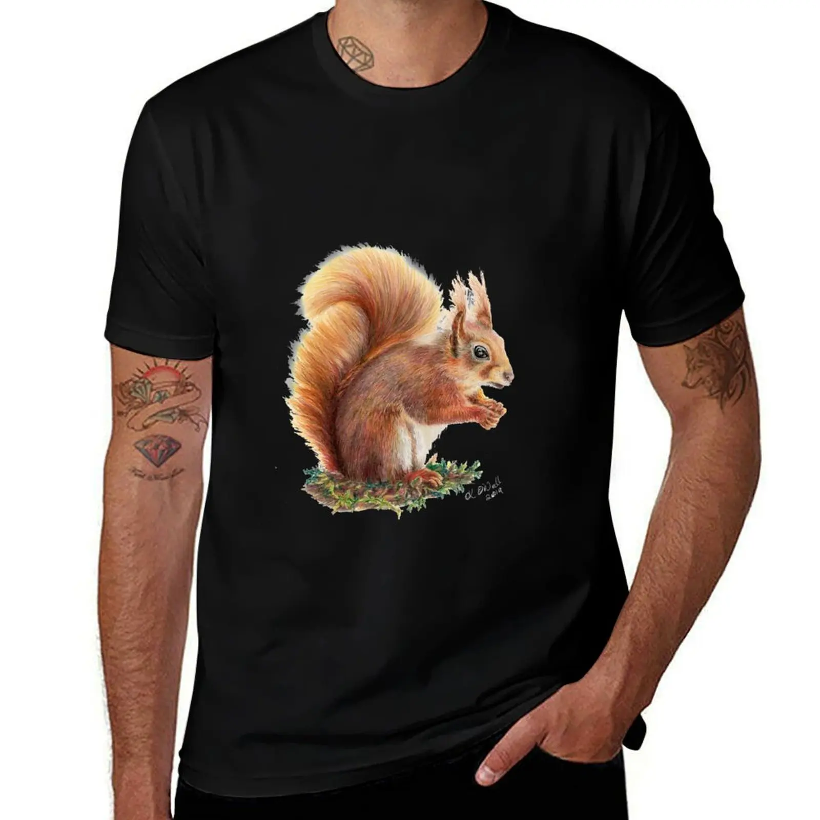 Red Squirrel T-Shirt Casual Lightweight Short Sleeve Top T-Shirt